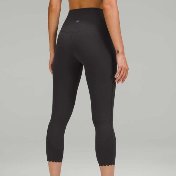 Lululemon Align Scalloped Hem High-Rise Crop 23" Graphite Grey - Picture 1 of 1